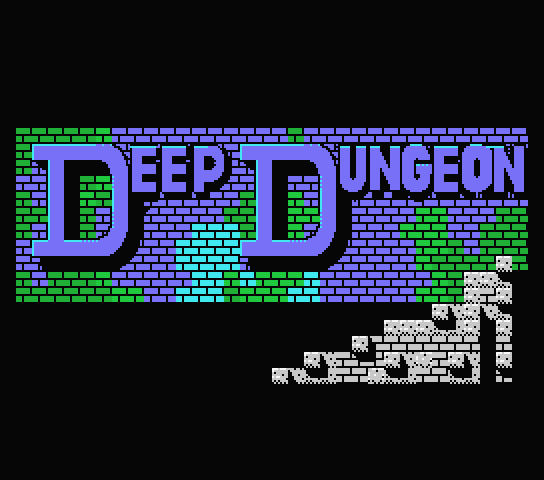 Deep Dungeon 1 title screen for MSX